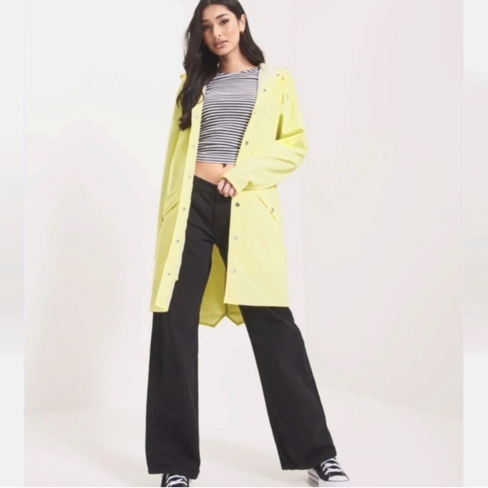NWT RAINS Long Rain Jacket - Buttery Yellow Sizes XL Unisex